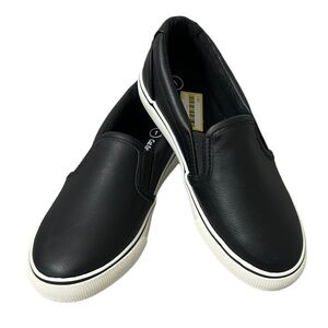 Cat & Jack Black Slip-On Kids Sneakers with White Soles